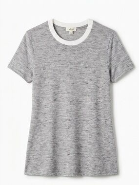 Wilfred by Aritzia Knit T-Shirt with White Collar Detail - Size XS